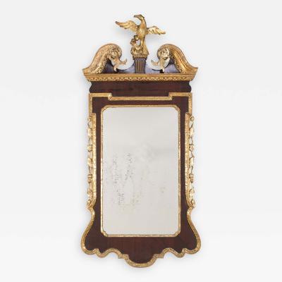 George II Architectural Scroll Top Mirror with Phoenix Finial