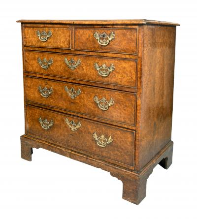George II Burl Walnut Chest Of Drawers