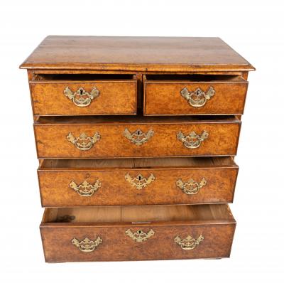 George II Burl Walnut Chest Of Drawers