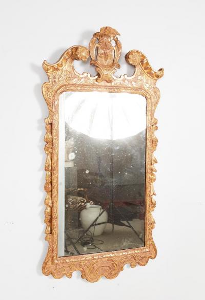 George II Carved Gesso and Gilt Mirror