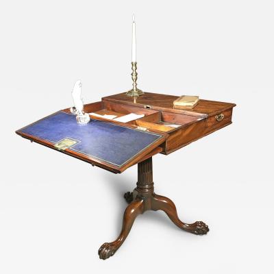 George II Carved Mahogany Tripod Writing Table