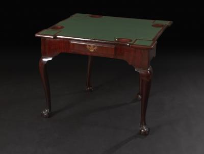 George II Chippendale Mahogany Ball and Claw Foot Card Table