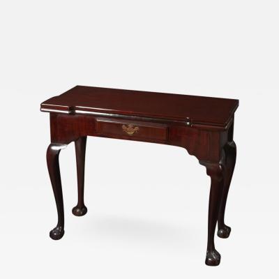 George II Chippendale Mahogany Ball and Claw Foot Card Table