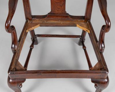 George II Elm Open Arm Chair