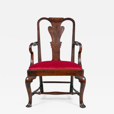 George II Elm Open Arm Chair