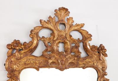 George II Giltwood Mirror with Foliate Carving