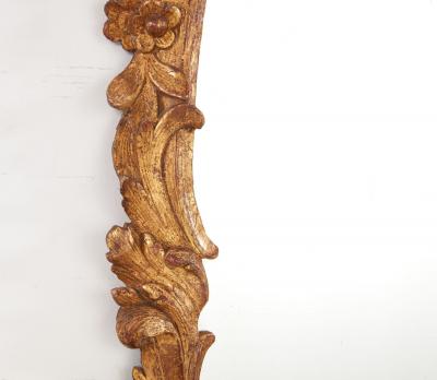 George II Giltwood Mirror with Foliate Carving