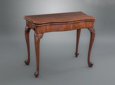 George II Mahogany Concertina Action Card Table
