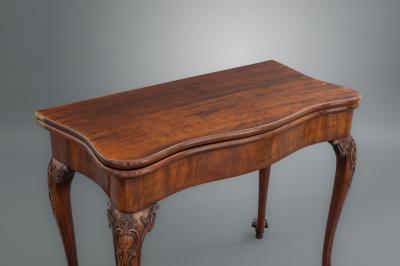 George II Mahogany Concertina Action Card Table
