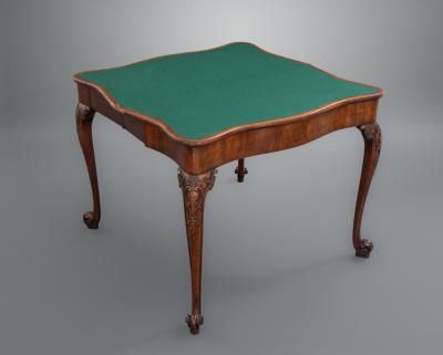 George II Mahogany Concertina Action Card Table