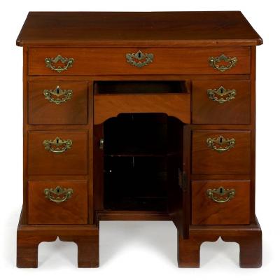 George II Mahogany Kneehole Dressing Table Desk England c 1750