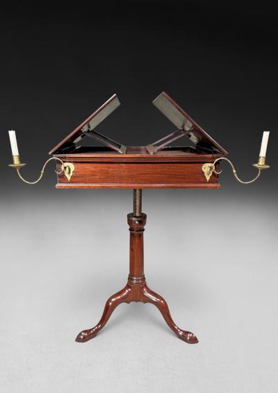 George II Mahogany adjustable double reading table stand
