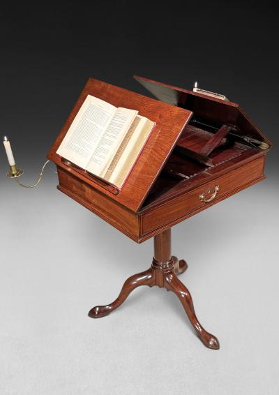 George II Mahogany adjustable double reading table stand