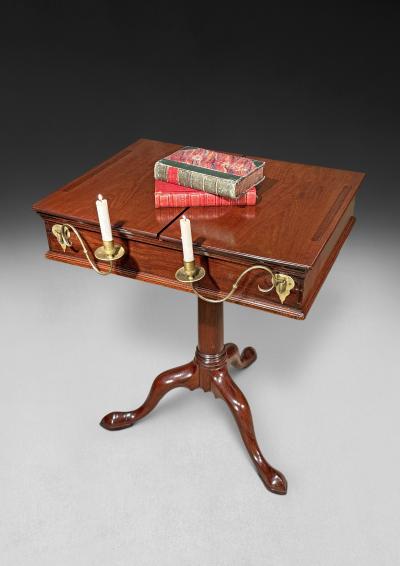 George II Mahogany adjustable double reading table stand