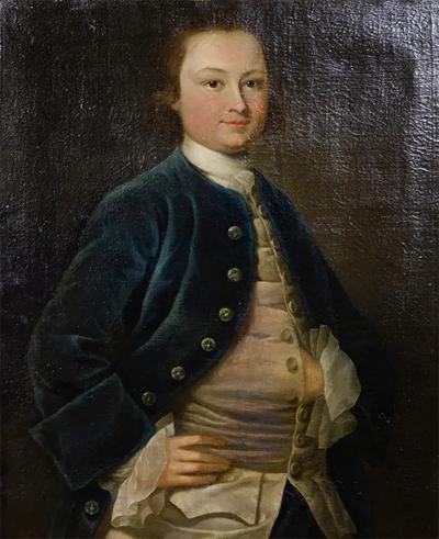 George II Oil On Canvas Portrait Of A Young Man