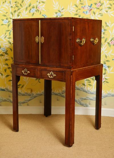 George II Padouk Wood Cabinet on Stand