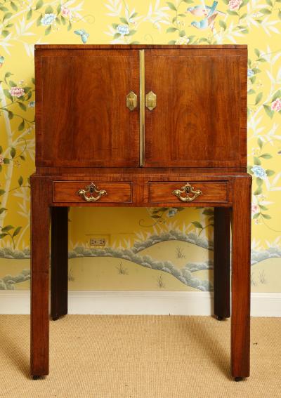 George II Padouk Wood Cabinet on Stand