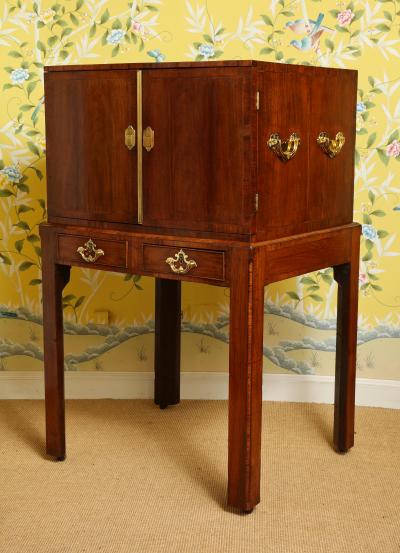George II Padouk Wood Cabinet on Stand