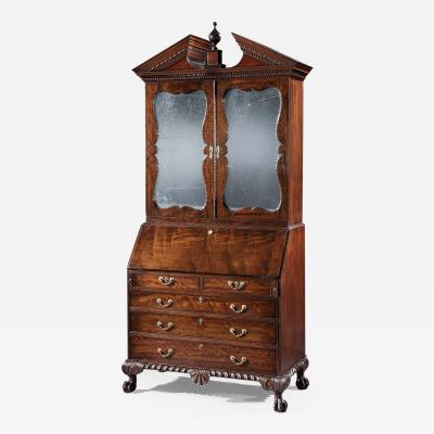 George II Period Mirror Door Bureau Bookcase