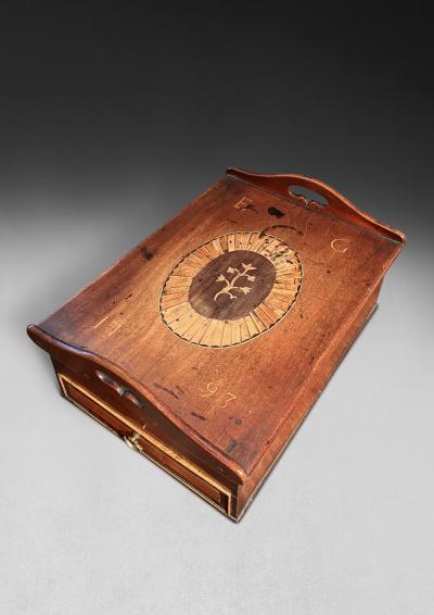 George II Period complete Mahogany and Inlaid Bible Box
