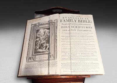 George II Period complete Mahogany and Inlaid Bible Box