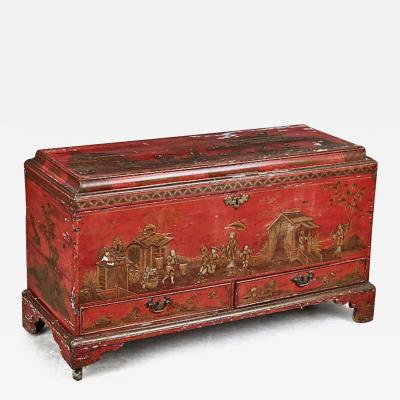 George II Red Japanned Coffer or Chest