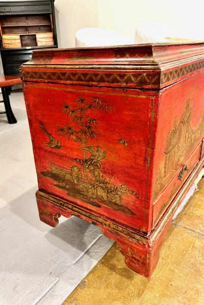 George II Red Japanned Coffer or Chest