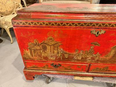 George II Red Japanned Coffer or Chest