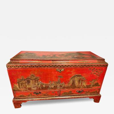 George II Red Japanned Coffer or Chest