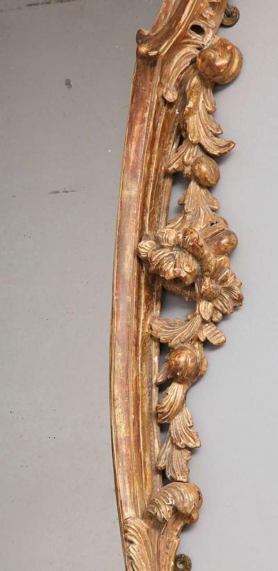 George II Rococo Giltwood Two Plate Mirror