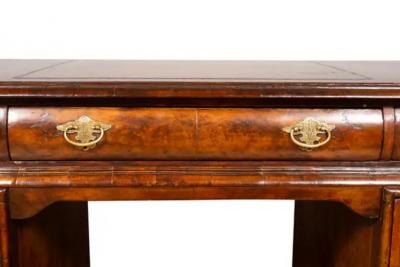 George II Style Walnut Pedestal Desk