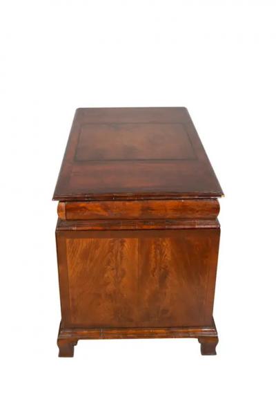 George II Style Walnut Pedestal Desk