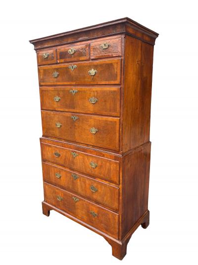 George II Walnut Chest On Chest