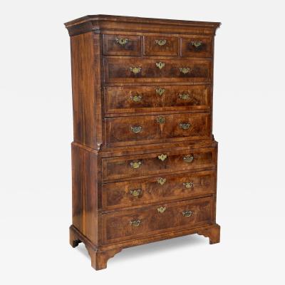 George II Walnut Chest on Chest