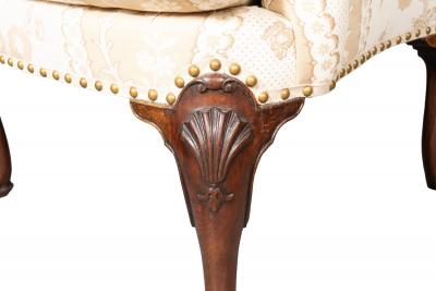 George II Walnut Wing Chair