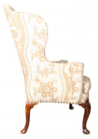 George II Walnut Wing Chair