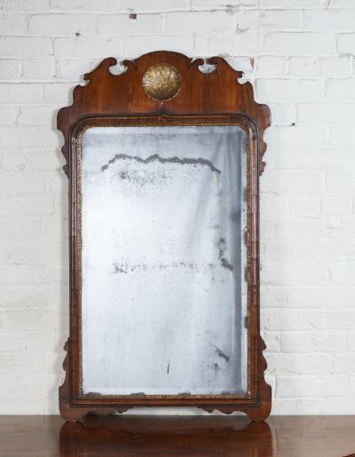 George II Walnut and Gilt Mirror