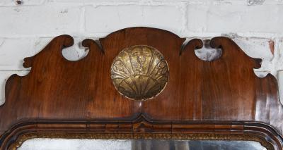 George II Walnut and Gilt Mirror
