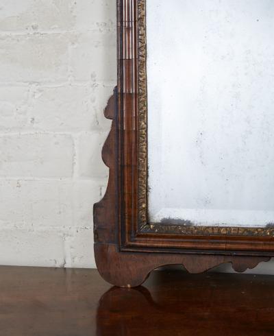 George II Walnut and Gilt Mirror