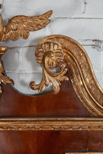 George II Walnut and Parcel Gilt Mirror