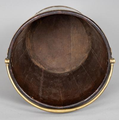 George III Brass Banded Mahogany Peat Bucket