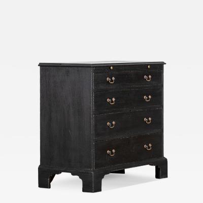 George III Ebonised Mahogany Graduated Writing Chest Drawers