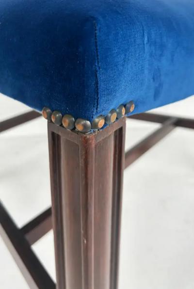 George III English Ladderback Dining Chairs Set of 6 Fine Velvet Upholstery