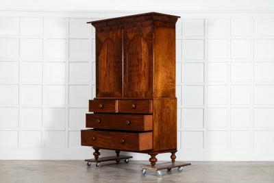 George III English Mahogany Linen Press