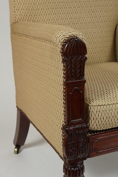 George III English Regency Mahogany Bergere
