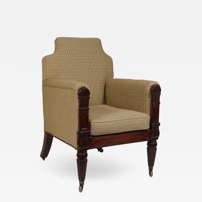 George III English Regency Mahogany Bergere