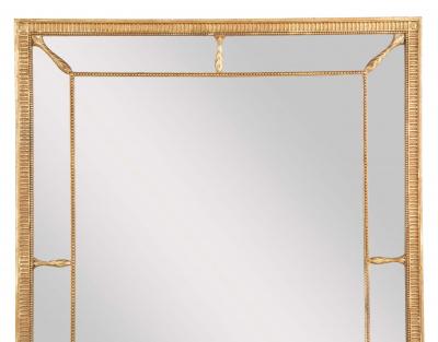George III Giltwood Segmented and Beaded Rectangular Mirror