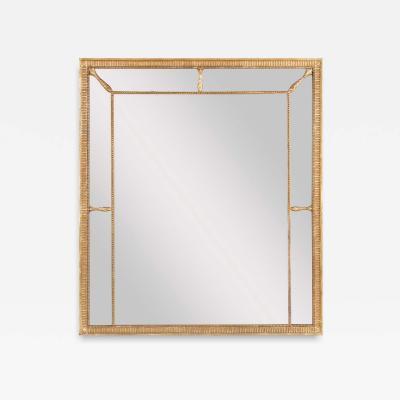 George III Giltwood Segmented and Beaded Rectangular Mirror
