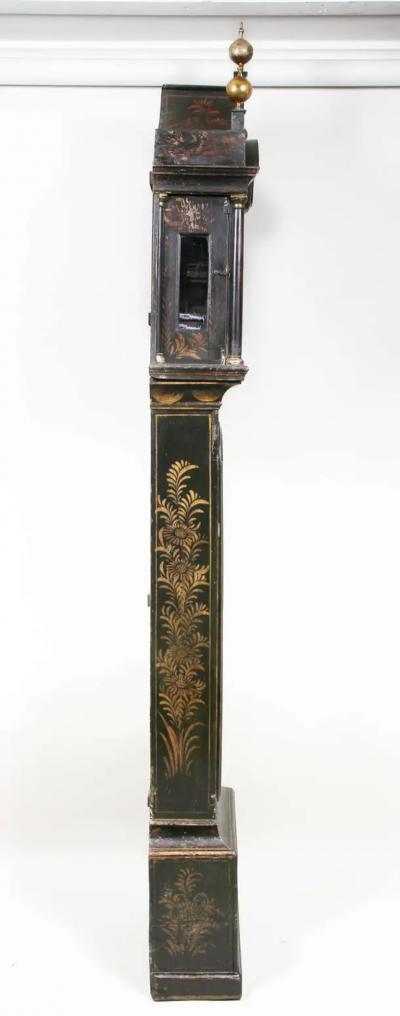 George III Green Japanned Tall Case Clock
