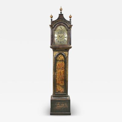 George III Green Japanned Tall Case Clock